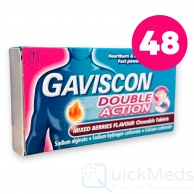 Gaviscon Double Action Mixed Berries - 48 Chewable Tablets 
